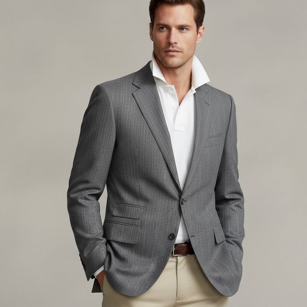 Polo Ralph Lauren University Club Men's Sportcoat Blazer Modern Gray Minimalist